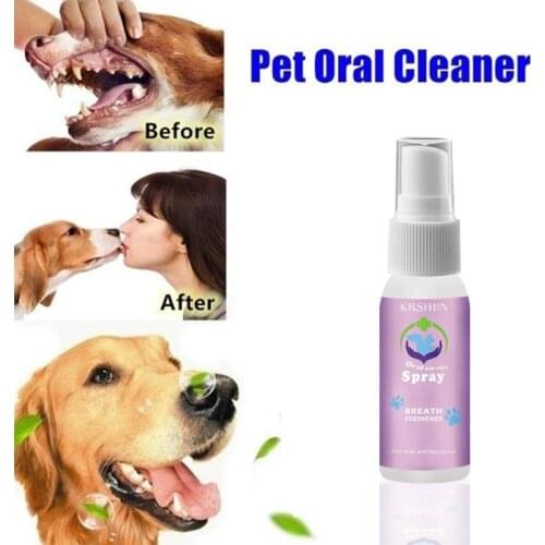 Pet Spray Eliminate Bad Dog Cat Mouth Teeth Clean Breath Bad Naturally Fights Plaque Tartar & Gum Disease Mouth Freshener