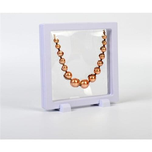 Black White Plastic Suspended Floating Display Case Earring Coin Gems Ring Jewelry Storage Pet Membrane Stand Holder Box