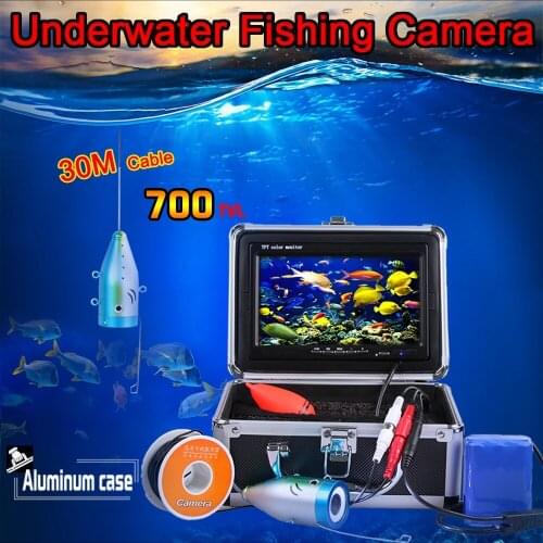 30Meter Deepth Cable of Super Mini 700TVL Underwater Camera With 8pcs White LED & 3.5" Digital LCD Monitor & Floating Fish Ball