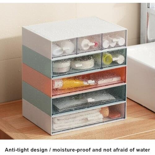 Transparent Cosmetic Storage Box Drawer Type Jewelry Small Sundries Storage Box Can Be Combined and Stacked FP8