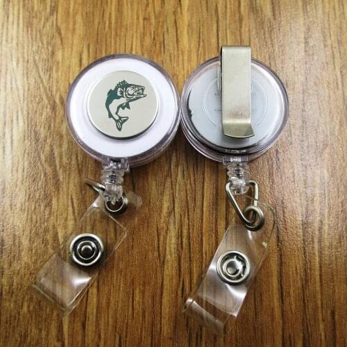 Fish ID Badge Reel gift for him/her friend family retractable recoil id badge holder work fun