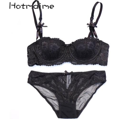 Sexy Lace Bra and Panty Cup Thin Young Girl White Bride Bra Briefs Set Push Up Underwear Set for women Large Size Lingerie Sets