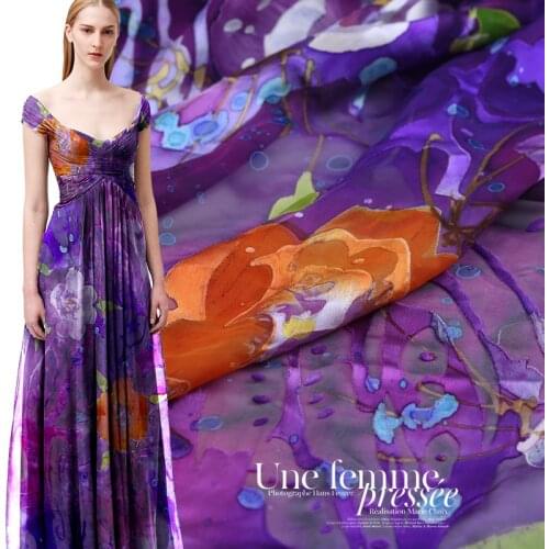 Wide Opal-Finished Georgette Crepe Silk Fabric Jacquard Silk Dress Fabric Bed Cover/0.5M