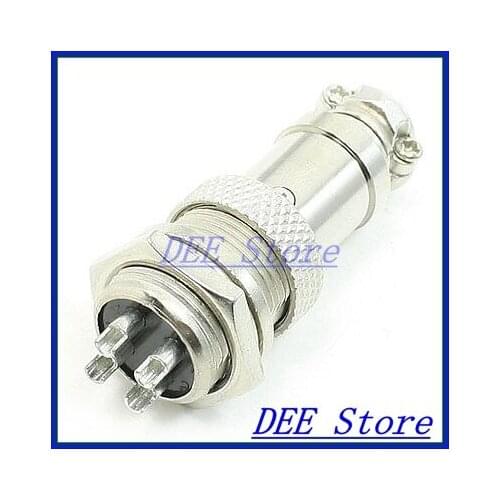 Panel Mount Universal Aviation Connector Plug 16mm Dia Screw 4Pin