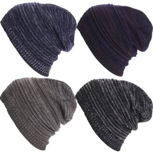 New Striped Knitted Beanies Head Cap Hats Winter Snow Warm Caps for Men Women Unisex Hot Sale