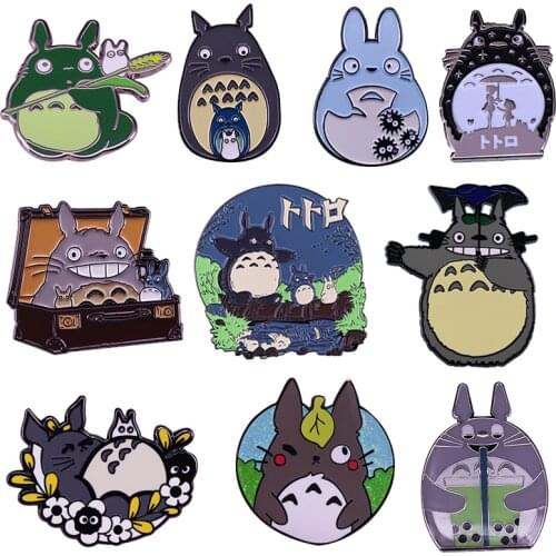 Japanese Classic Cartoon Anime Neighbor Totoros Enamel Brooch Pins Badge Lapel Pin Brooches Collar Jeans Jacket Fashion Jewelry
