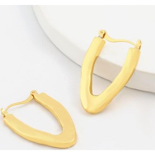 Find Me Simple Letter Alloy Earrings For Women New Yellow Hoop Earrings Party Fashion Jewelry Accessories