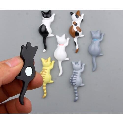 1Pcs Resin 3D Fridge Magnets Cartoon Animal Cute Cat Whiteboard Sticker Refrigerator Magnets 3D Paster Fridge DIY Sticker