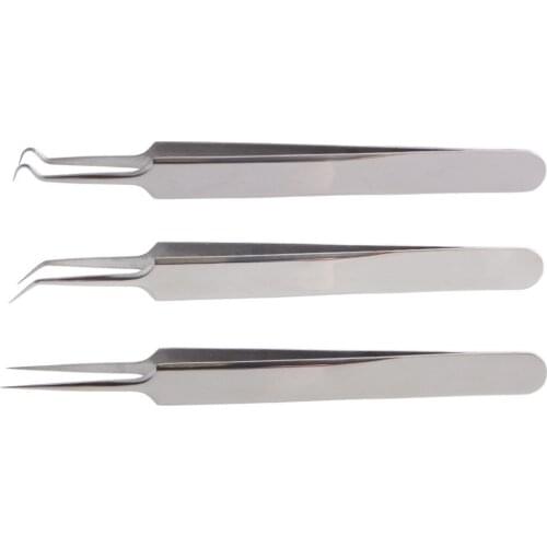 1Pc Stainless Steel Blackhead Acne Remover Needles Bend Curved Blackhead Acne Clip Tweezer Face Care Tool