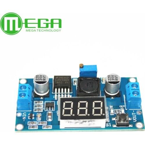 10Pcs/Lot LM2596 DC 4.0~40 to 1.3-37V Adjustable Step-Down Power Module + LED Voltmeter TK0343