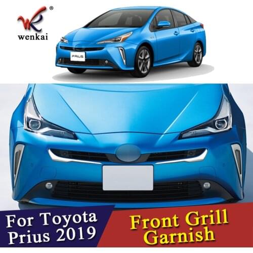 High Quality 2PCS ABS Chrome Front Grill Garnish Cover Trim For Toyota Prius 50series 2019 2020 Car Accessories