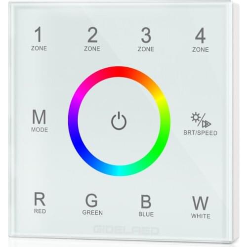 4-zone DMX512 controller Wall mounted touch panel dimmer switch RGB RGBW DMX controller RF 2.4G remote control strip controller