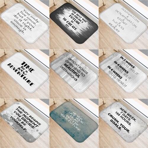 40x60cm Cute Diy Print Floor Mat Bathroom Ground Mat Slip Door Bath Pad Rug Living Room Kitchen Carpet Home Decor Letter