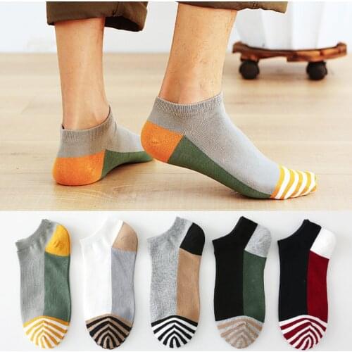 5 Pairs/Lot New Fashion Men’s Socks Classic Striped Style Short Ankle Socks Breathable Soft Male Cotton Socks Homme Calcetines
