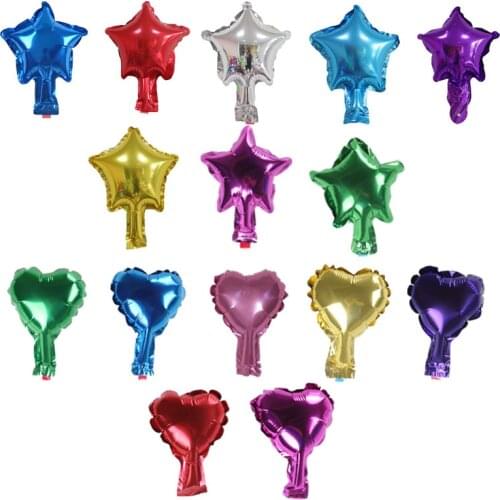 50pcs 5inch Foil Star Heart Balloons Mini Star Air Balloon Heart Globos Birthday Party Baby Shower Wedding Decorations Supplies
