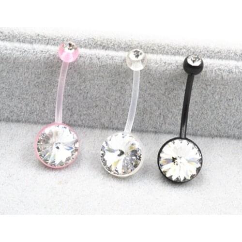50pcs Free Shippment Body Piercing Jewelry - Flexible BIO Pregnancy Navel Belly Button Ring 14gx16mmNavel Piercing Retainers
