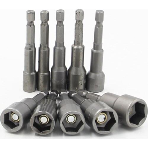 6-13mm Hex Shank Screwdriver Conversion Strong Magnetic Socket Wrench Manual Tool Sleeve Set Socket Wrench