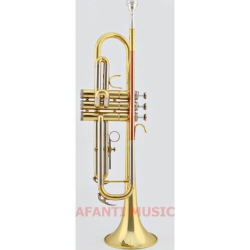 Afanti music Bb tone Bass Body Gold lacquer Trumpet (ATP-107)