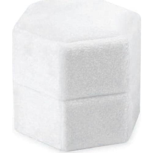 Hexagonal Velvet Ring Box Gorgeous Vintage Double Ring Display Stand for Engagement, Wedding, Ceremony