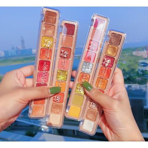 9 Color DuoChrome LED Glitter Eyeshadow Palette Metallic Shiny Holographic Crystal EyeShadow Palette Pigmented Makeup Palette