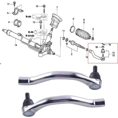 CAPQX 2PCS High Quality Auto Parts Front Right or Left Outer Steering Tie Rod 53540-SNA-A01/53560-SNA-A01 For CIVIC 2006-2011
