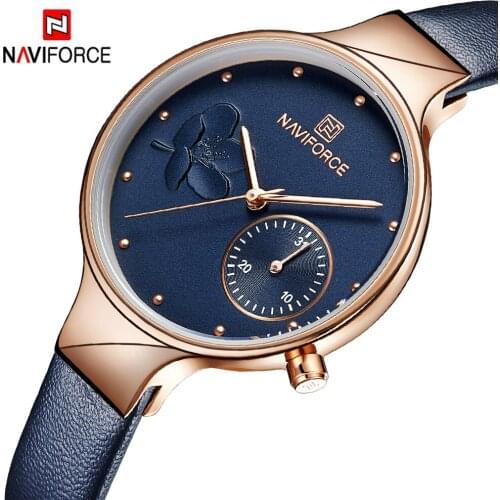 Naviforce New Women Watches Luxury Genuine Leather Women Wrist watch relogio feminino Clock Lady Quartz Ladies Watch