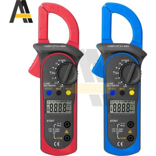 ST201 AC DC Digital Clamp Meter Multimeter High Precision Capacitance Ohm Transistor Tester Resistance ohm d Contact meter