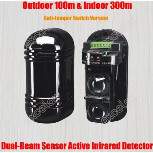 Anti-tamper Photoelectric Dual Beam Sensor Active Infrared Intrusion Detector IR Outdoor Perimeter Wall Barrier Motion Alarm