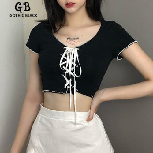 Gothic Black Womens Summer T-shirts