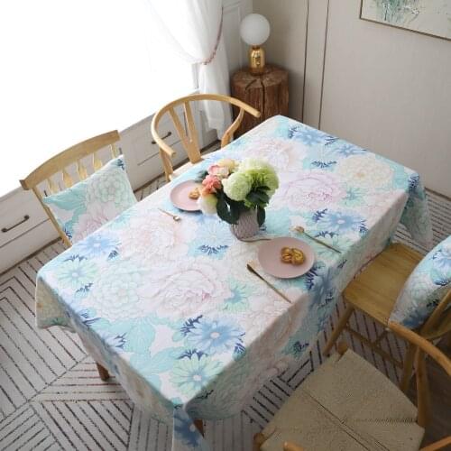 Printed Flower Cotton Table Cloth Bohemia Floral Rectangular Round Kitchen Dinner Tablecloth Christmas Decoration Table Cover