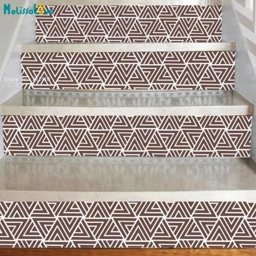 Exquisite Star Flower Shape Stairs Stickers Vinyl Art Design Home Decor Self-adhesive Set of 6 Decals Waterproof YT6247