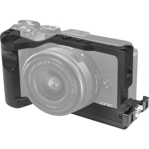 Camera Cage w Cold Shoe Mounts for Canon EOS M6 Mark II for ARRI Handle Grip Film Vlog Stabilizer