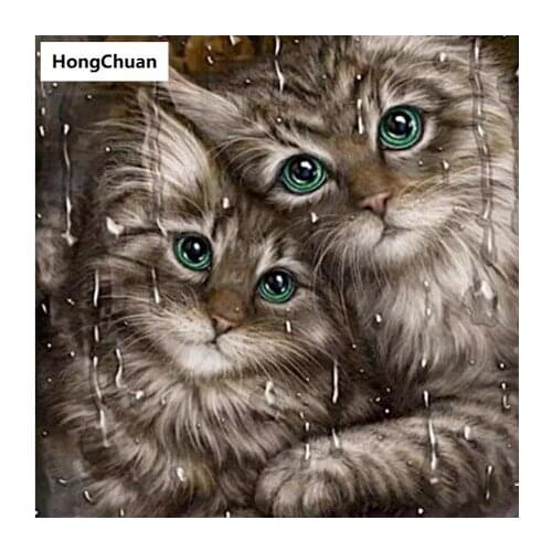Mother and Child Cat Mural 5D DIY Full Square/Round Diamond Painting Diamond Embroidery Diamond Cross Stitch Home Decoration