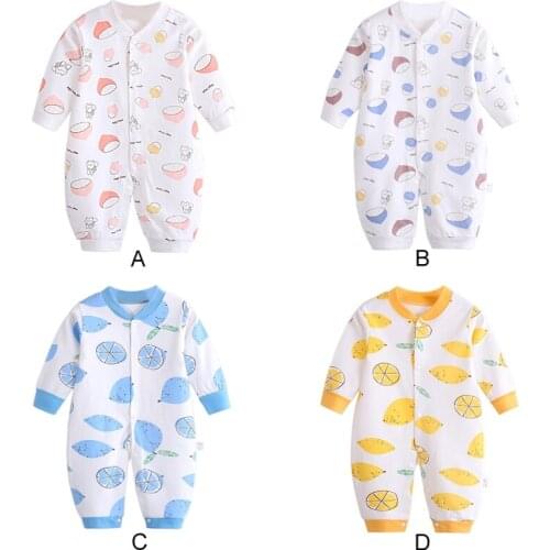 Newborn Toddler Baby Boys Girls Rompers Funny Letter Cartoon Jumpsuit For Infant Boys Girls Long Sleeve Clothing
