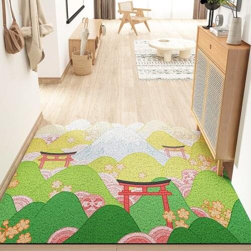 Shrine Mountain Design Entrance Door Mat Kitchen Bedroom Bath Living Room Carpet Home Indoor Outdoor Door Mat PVC Anti-slip Mat