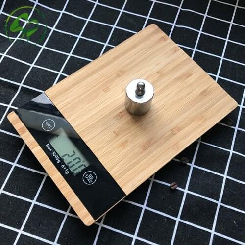 Kitchen Scale Electronic Scale Digital Kitchen Scale 5kg/1g Food Diet Weight Balance Wood Scale Mini Retro LCD
