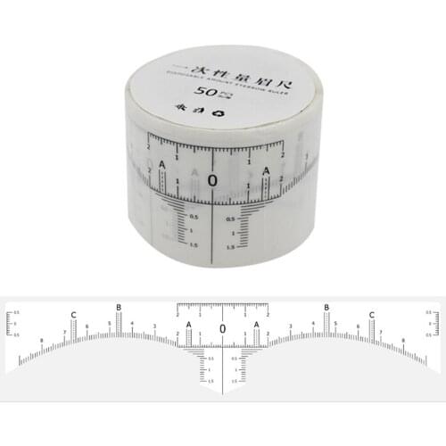 50pcs Disposable Eyebrow Ruler Sticker Adhesive Eyebrow Microblading Ruler Guide Permanent Makeup Tool