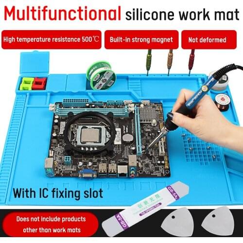 Magnetic Insulation Pad Soldering Station Silicon Mat Working Repair Pad Anti-corrosion Anti-static Heat Mat Welding Tool