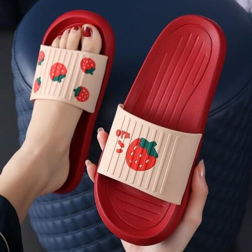 Lovely fruit slippers female couple home indoor antiskid bath bathroom mens thick soled womens slippers indoor slippers