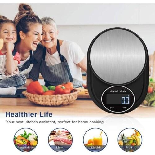 Multi-Function Electronic Scale 5kg LCD Digital Scale Kitchen Food Weighing Tool Baking Scale Balance Measuring Platform Scale