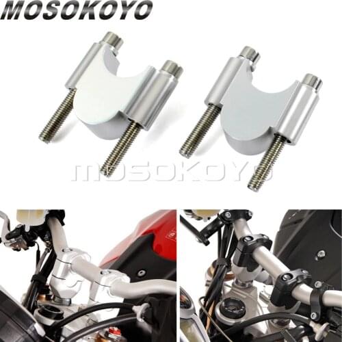Motorcycle CNC Aluminum 7/8" or 1 1/8" Handlebar Riser Kit 30mm Rise 28mm 22mm Bar Clamp Mount for Honda ATV Scooter Kawasaki