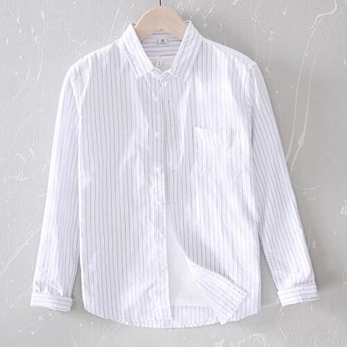 2020 Suehaiwes style Italy brand cotton shirt men long sleeve spring white shirts for men fashion striped shirt mens overhemd