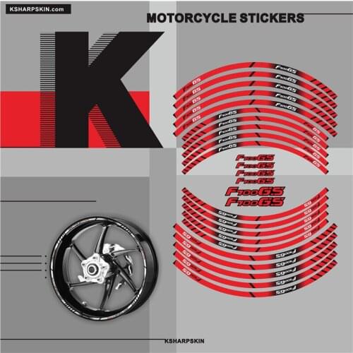 Hot sale Motorcycle tyre sign decoration sticker inner rim reflective decals for BMW F700GS