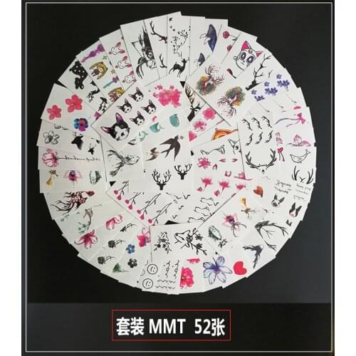 Tattoo stickers English letters waterproof and permanent 1 year small and fresh men and women Korean simulation pattern