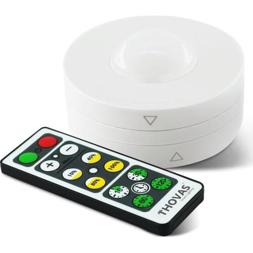 THOVAS Smart Lights LED Under Cabinet Light Adjustable Remote Control/Push Button Showcase Wall Lamp Battery Night Lights CK30