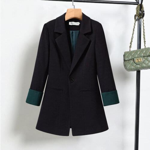 2021 New Black Small Suit Jacket Women Spring And Autumn Coat Female Wild Slim British Style Suit Jacket Womens Clothing