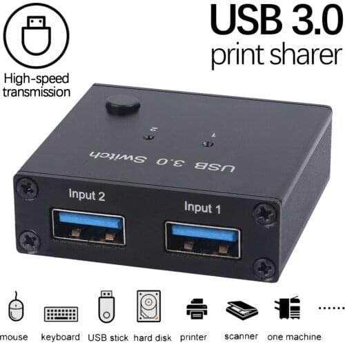 New USB 3.0 Switch Selector 2 Computers Sharing 1 USB Devices For Keyboard Mouse Printer Scanner USB Disk