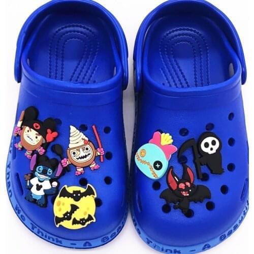 7PCS Ghost Spider Skull Cartoon Shoe Buckle Accessories Ainmal Bat PVC Decoration Shoe Charms Diy Kids Party Gift