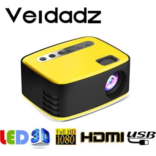 VEIDADZ T20 New Mini Portable Easy To Carry 1080P USB HD LED Home Media Video Player Cinema Miniature Projector 320x240 Pixels