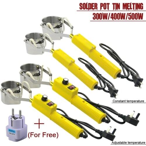 300W/400W/500W Portable Solder Pot Tin Melting Furnace Handheld Adjustable Temperature Control Desoldering Bath Tool